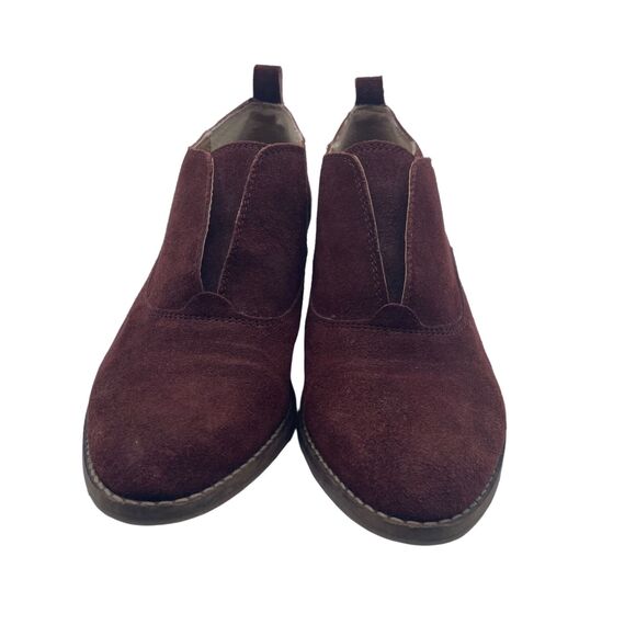 Lucky Brand Fimberly Ankle Booties Suede Leather Red Womens Size 8.5